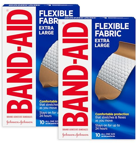 Band-Aid Brand Adhesive Bandages Flexible Fabric, Extra Large, 10 Count (Pack of 2)