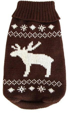 Wolters | Strickpullover Elch in Braun/Weiß | Rückenlänge 20 cm