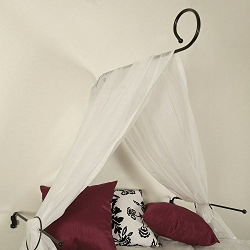 JalousieCrew Betthimmel Himmelstange Himmelbett Himmelset Baldachin Raffhalter Himmelhalter (Chrom matt)