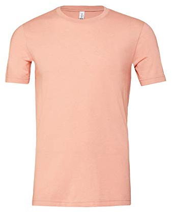 Bella + Canvas Unisex Jersey Crew Neck T-Shirt - Short Sleeve, Heather Peach, M