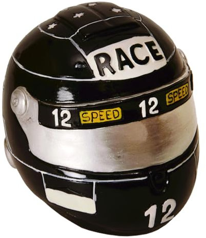 Motorradhelm Spardose in schwarz - Sparbüchse Sparschwein