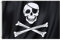 TRIXES Bandera Pirata Negra Grande Jolly Roger Calavera y Huesos 90x150 cm con Anillos Banner Colgante Fiesta Temática Decoración de Barco Fantasma