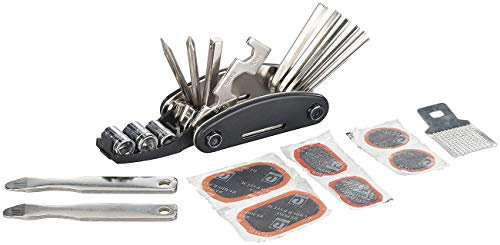 Semptec Urban Survival Technology Fahrradreparaturset: 16in1-Fahrrad-Werkzeug mit Reifen-Reparatur-Set & Aufbewahrungstasche (Fahrradflickzeug, Fahrrad Multitool, Schraubenzieher)