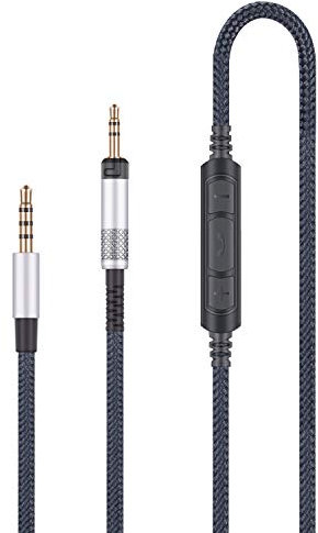 Audio Ersatzkabel mit In-Line Mikrofon Fernbedienung Lautstärkeregler nur kompatibel mit Audio Technica ATH-M50x, ATH-M40x, ATH-M70x Kopfhörer und Samsung Galaxy Huawei Android
