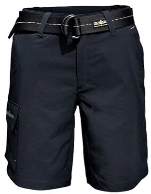 crazy4sailing Unisex Deck Segel‑Shorts – schnelltrocknend, Ultraleicht & Stretchy, UPF 40 Schutz, Abriebfest verstärkter Sitz, praktische Taschen, elastischer Bund inkl. Gürtel Carbon L