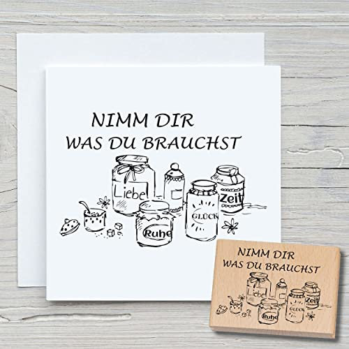 NEWSTAMPS Stempel Nimm Dir was Du brauchst Motivstempel groß aus Holz & Gummi zum Karten basteln, Holzstempel, Sprüche, Spruchstempel, Textstempel, Schrift, Scrapbook, Textilstempel, Deko