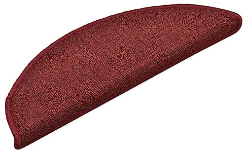 vidaXL 15x Treppenmatten mit Klebebändern Stufenmatten Stufenschoner Treppenschutz Matten Treppenteppich Treppenschoner Rot 56x17x3cm