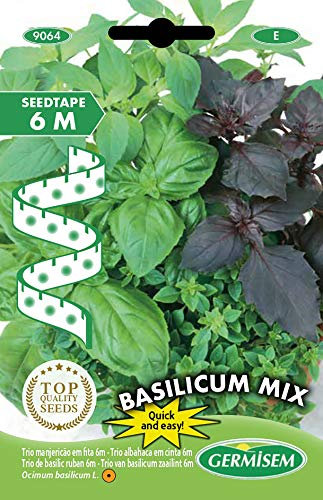Germisem Basilicum Mix Albahaca Trio Semillas en Cinta de 6 m, EC9064