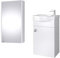 Planetmöbel Badmöbel Set Waschtisch mit Unterschrank 40 x 60 x 29 cm mit Spiegelschrank 40 cm für Badezimmer, Gäste WC & Bad, Weiß