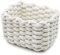 Icegrey Aufbewahrungskorb Baumwolle Strickkorb Dekorative NatüRliche Rechteck Wasserdichter Aufbewahrungsboxen Organisatoren für Babyzimmer, Schlafzimmer, Wohnzimmer Weiß Small