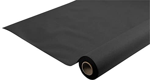 Pronappe - Réf. R581521I - Nappe jetable en rouleau de 15 M de long X 1,20 M de large - Intissée Airlaid, matière effet textile avec un tombé parfait, proche du tissu - Couleur noire
