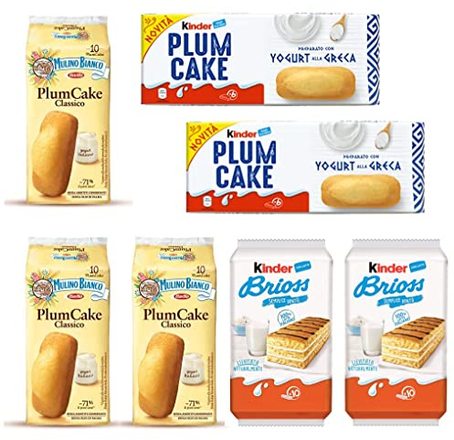 Testpaket 3x Mulino Bianco Plum Cake kuchen kekse Joghurt Yogurt Brioche Plumcake + Kinder Ferrero Plum Cake mit griechischem Joghurt + 2x Kinder Brioss
