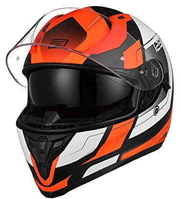 ORIGINE Integral-Helm Full-Face Motorrad-Helm ECE mit Visier (Advanced Fluo orange-blk MATT, XS)