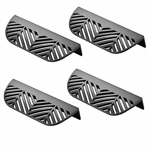 FBSHOP(TM) 4 Stück Moderne Einfache Verdeckte Schrankgriff Unsichtbare Griffe Blattform Schubladengriff Möbelgriffe für Küchenschublade, Kleiderschrank, Schränke,Möbeldekoration