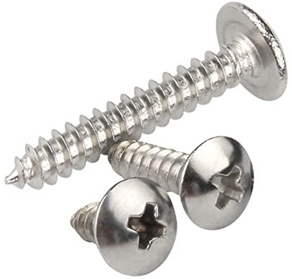 MOOPW Runder Kopf Holzschrauben - 304 Edelstahl Kreuzschlitz Mushroom Kopf Schrauben Voller Thread Selbstschneidend Schrauben M3 M4 M5 M6