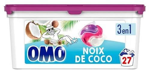 Entretien OMO - Lessive Capsule 3En1 Noix De Coco 27 Lavages - le Lot De 3