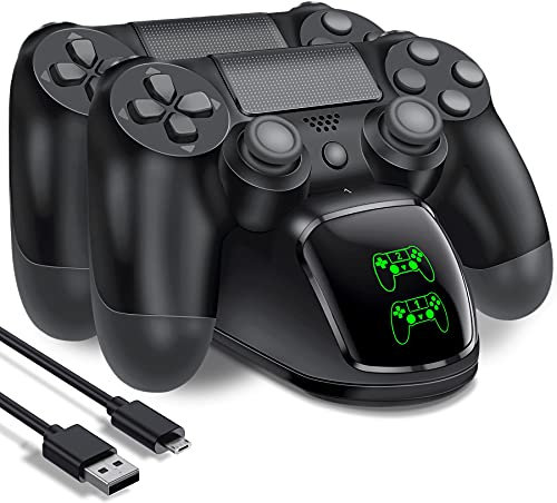 PS4 Controller Charger Dock Station with Charging Cable,1.8 Hour Fast-Charging PS4 Controller Charger Station for Playstation 4 Remote, Replacement for Playstation 4 Controller Charger