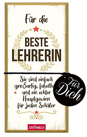 STEINBECK Beste Lehrerin Geschenk-Schokolade 100g Tafel Danke für die schöne Zeit
