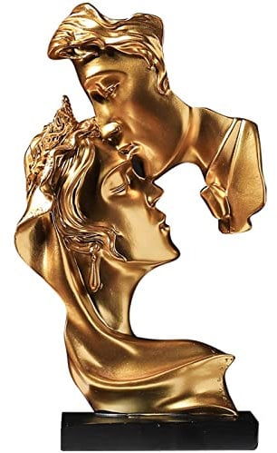 LGYKUMEG Deko Gold Wohnzimmer Modren Büste Skulptur Deko Abstrakte Kunst Ornamente Handwerk Dekoration Weinschrank Schlafzimmer Zimmer Dekorationen Büro Dekoration Harz, Gold