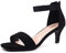 Hitmars Sandali Donna Eleganti con Tacco Medio Sandalo Gattino Estive Cerimonia Scarpe Stiletto Punta Aperta 6CM Cinturino alla Caviglia 3 Nero Taglia 40