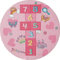 the carpet Happy Life Kinderzimmer, Kinderteppich, Spielteppich, Zahlenteppich, Hüpfteppich, Zahlen, Rund, Pink, 160 cm Rund