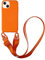 CQUUKOI Compatible with iPhone 12/12 Pro,Crossbody Phone Case with Lanyard Cute Soft Silicone Case with Adjustable Shoulder Strap Shockproof Protector Compatible with Women Girls Orange