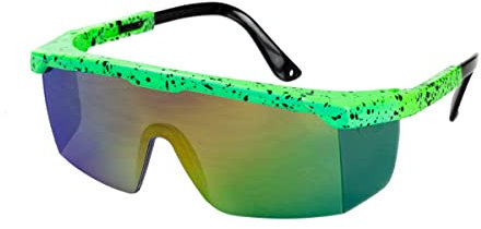 WILBERS & WILBERS 20138 - 80er Jahre Brille mit Spiegelglas, Skibrille, Partybrille für Karneval