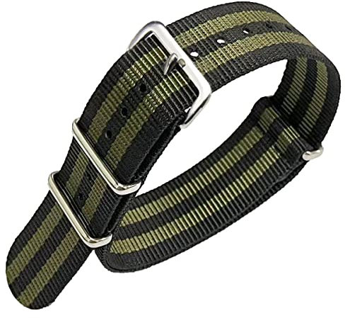 FOUUA Nylon Uhrenarmbänder Band NATO Style Wahl der Farbe, Länge und Breite 16mm 18mm 20mm 22mm 24mm Ersatz-Ballistikbänder für Männer und Frauen