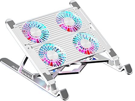 XTYPE Gaming Laptop Stand with Fan Cooling Pad Aluminum Laptop Holder for Notebook Stand Computer Laptop (Color : White)