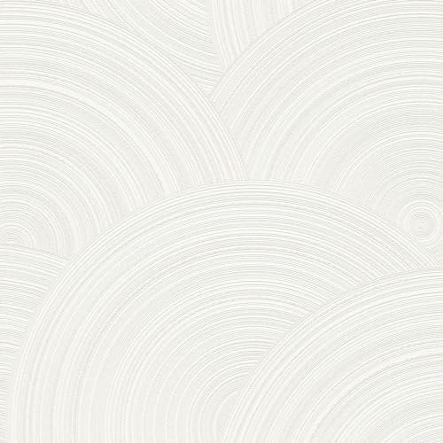 Carta da parati 3D Profhome 386961-GU Carta da parati TNT strutturata con forme geometriche luccicante bianco bianco-perla 5,33 m2