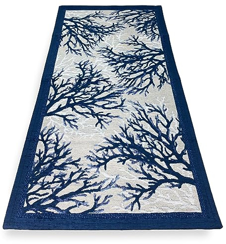 Tex family Rutschfester Teppich Meer Korallen Blau Made in Italy - 55 x 80 cm