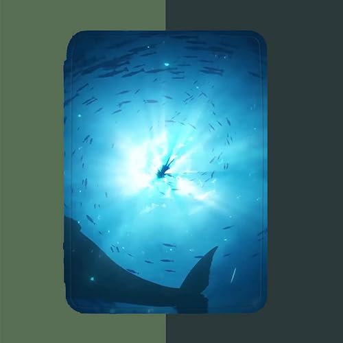 Custodia per Kindle Touch 2014 (per Kindle 7a generazione) Custodia protettiva sottile per Ereader Smart Case per modello WP63Gw, 6 pollici bella carina e confortevole/mondo sottomarino blu, colore,