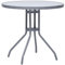 FIRBNUS Mesa de jardín gris claro 80 cm acero y cristal mesa de jardín redonda mesa redonda de exterior mesa de cristal mesa redonda de cristal mesa redonda mesa de café