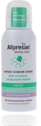 Allpresan Derma med Repair Schaum-Creme HAND INTENSIVPFLEGE mit beruhigendem Duft - Zur Pflege sehr trockener und strapazierter Hände - 100 ml