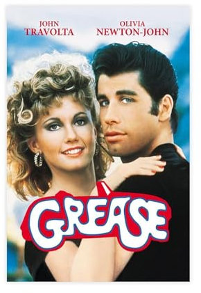 NEDOES Filmposter Grease 1978, Filmdruck, Leinwand, Poster, Schlafzimmer, Dekoration, Sport, Landschaft, Büro, Raumdekoration, Geschenk, ungerahmt, 20 x 30 cm