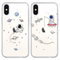 Yoedge 2 pezzi Cover per Apple iPhone X/Apple iPhone XS 5,8, ultra sottile trasparente in TPU morbida cover con simpatico motivo disegno, custodia di protezione antiurto per iPhone XS, astronauta 1