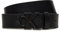 Calvin Klein Herren Gürtel Round Mono Plaque Leather Belt aus Leder, Schwarz (Black/Black), 100 cm
