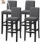 KELUINA Bar Stuhl Hocker Abdeckungen, Stretch Abnehmbare Waschbare Stuhl Slipcover für Kurze Dreh Dinning Stuhl Rücken Stuhl Bar Hocker Stuhl (Grau,4er-Set)