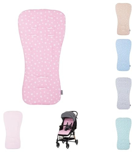 Chipolino Kinderwagen Sitzeinlage Universalsitzunterlage Baumwolle atmungsaktiv, Farbe:rosa
