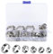 Jubilee Lot de 60 colliers de serrage assortis r√©glables de 6,8 √† 25,6 mm en acier inoxydable 304, √† une oreille sans continu, pour tuyau d'eau, tuyau