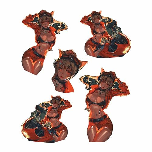 BIKE-label Motorrad Anime Cat Girl Orange Autoaufkleber Tuning Deko X400133VA