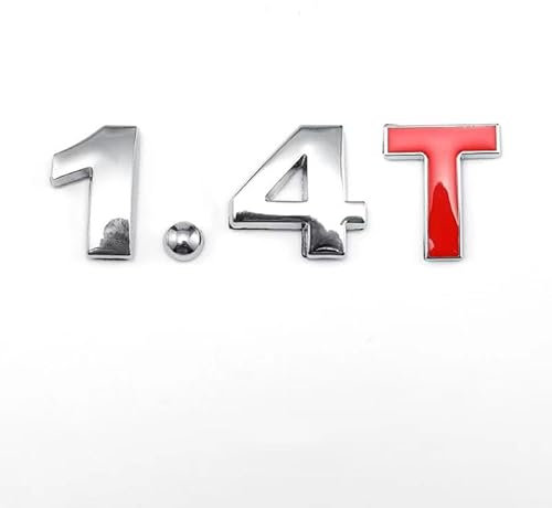 Auto Emblem für Nissan GT-R, Metall Kofferraum Logo Aufkleber Vordere und Hintere Abzeichen Dekoration Wasserdicht Selbstklebende Badge Auto Zubehör,Silver-1.4T