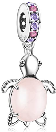 MITSOKU Charm Tartaruga Marina Rosa Argento 925 Perline Pendenti per Bracciali e Collane Gioielli Regali per Donne