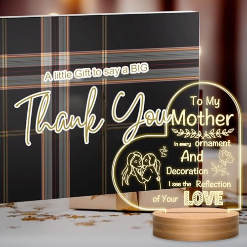 Mum Birthday Gifts for Mum - 3D Illusion Night Lamp Engraved Night Light, Geburtstagsgeschenke für Mum mit rührenden Worten, Mom Gifts from Daughter Son, Idea Gifts for Mum, Geschenke für Mum