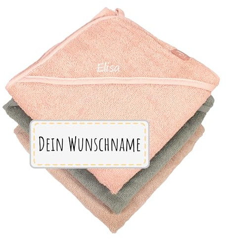 Holzura Baby Handtuch Kapuze – 100x100cm Personalisiertes Kapuzenhandtuch für Baby und Kinder
