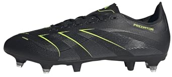 adidas Unisex Predator League Soft Ground Football Boots, Core Black/Carbon/Lucid Lemon, 45 1/3 EU