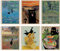 Hambient Wandbilder mit Katzen für moderne Bilder, Dekoration für Wohnzimmer, Schlafzimmer, Schlafzimmer, Badezimmer, Haus, Monet, Van Gogh, Munch, Klimt, 6 Poster (30 x 40 cm - Ohne Rahmen)