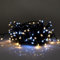 serie stringa catena luminosa di luci 300 LED per albero di Natale da Esterno natalizie ed Interno controller con 8 giochi di luce e Memoria cavo verde (caldo + bianco freddo, 15mt)