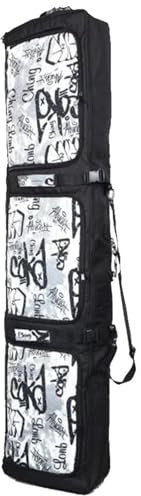 QIUYMGFG Ski Board Bag 160 cm gepolsterter Skirucksack mit Rollen, Doppel-/Einzel-Skiboard-Rucksack mit separaten Fächern Skitasche(White)