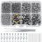350 Pieces Jewellery Making Clasps Hooks Set, with Crimp Ends, Lobster Claw Clasps, Cord Ends, Keychain Open Split Rings Hooks Clips for DIY Craft Jewellry Bracelet Necklace Making - Silver